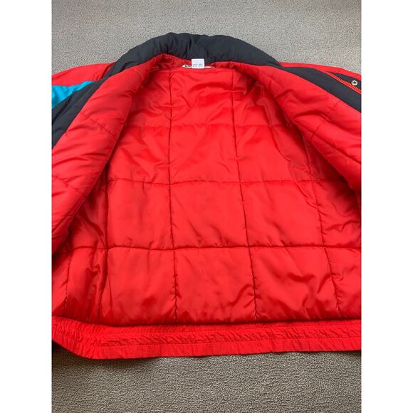 Vintage Profile Mens Extra Large Red Blue Black Ski Puffer Jacket Coat - Picture 8 of 9